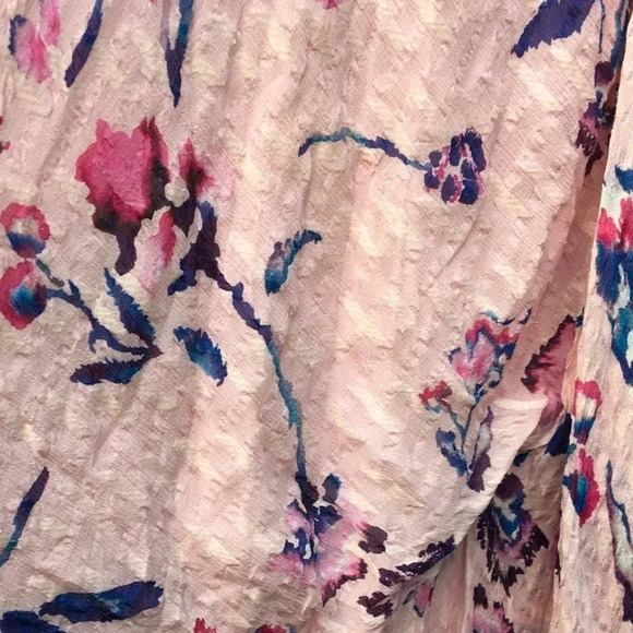 Tanya Taylor Blaire Pink Floral Silk Ruffle MIDI Dress Faux Wrap Flowers 2 - Picture 10 of 12